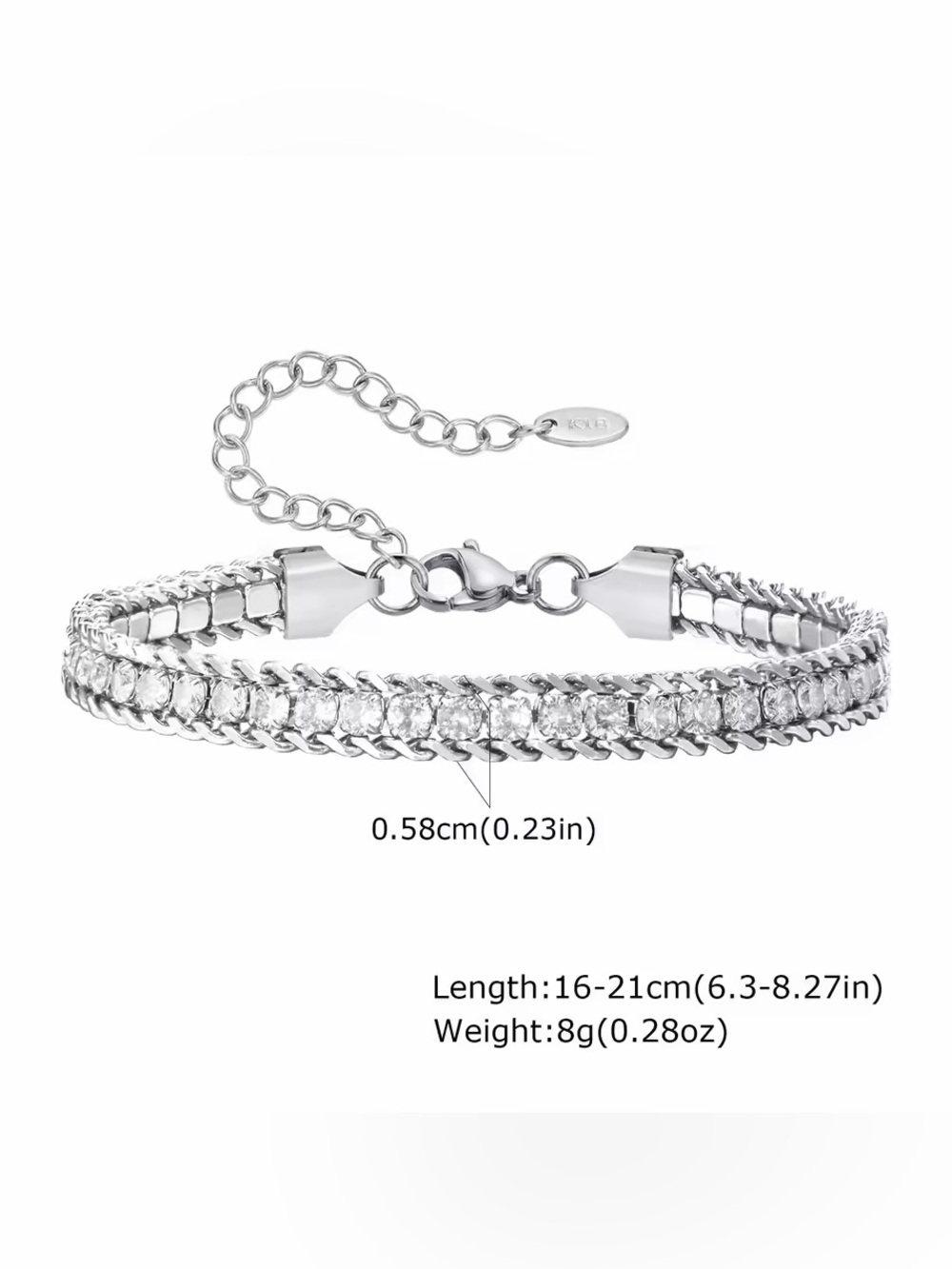 Stainless Steel Jewelry Tennis Chain Women Bracelet - Picture 4 of 4